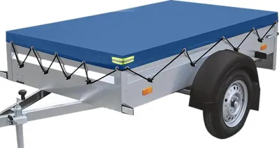 Immagine prodotto di Copertura per tenda da tetto per rimorchi/furgoni/camper - Telo protettivo per tetto - Impermeabile, antipolvere, protezione UV - 214×122×13 cm - Blu