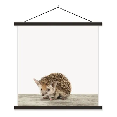 Produktbild von MuchoWow® Textilposter Igel - Tiere - Jungen - Mädchen 90x90 cm mit schwarzem Rahmen - Magnetisches