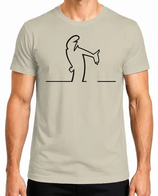 Imagen del producto de Camiseta para hombre con diseño "Linea Strichmännchen Balum Osvaldo", estilo caricatura retro, color natural, talla XL