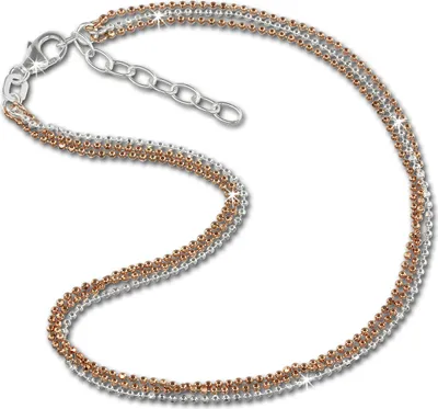 Produktbild von SilberDream Damen-Fußkette 23-26cm 925er Silber rosevergoldet Kugeln SDF2123E