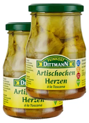 Image de Dittmann Cœurs d'artichauts à l'huile de colza à la toscane bocal 2 x 330g