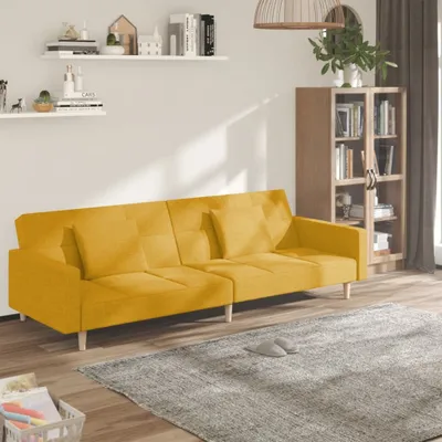 Produktbild von Maison Exclusive - Schlafsofa 2-Sitzer mit 2 Kissen Gelb Stoff