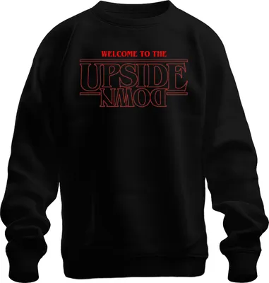 Produktbild von WELCOME TO THE UPSIDE DOWN Stranger Horror 80s Retro Demogorgon Uni Sweatshirt Pullover, Schwarz, S