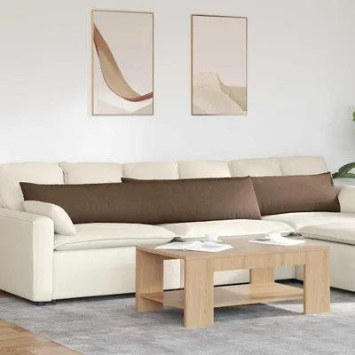 Obrázok produktu pre vidaXL Vankúše na pohovku, 2 kusy, látka, hnedá, 200 x 40 cm