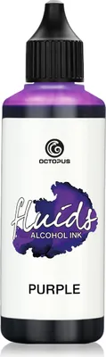 Obrázok produktu pre 100 ml Octopus Fluids Alcohol Ink PURPLE, alkoholový atrament pre fluid art a živicu, fialový