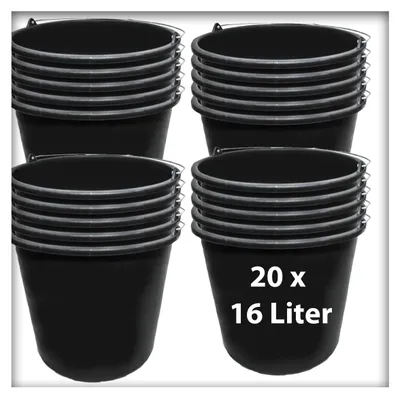 Produktbild von 20 Stk. 16 l Baueimer Zementeimer Mörteleimer  Eimer mit Henkel Ernteeimer Putzeimer Wassereimer