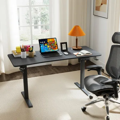 Image de UISEBRT 160x60cm noir Bureau ?lectrique ? hauteur r?glable avec fonction m?moire, table d'ordinateur stable assis-debout, pi?ce de bureau pour bureau ? domicile
