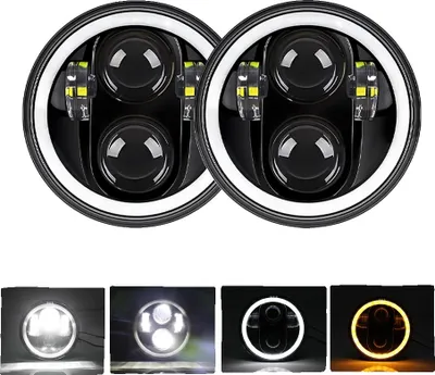 Obrázek produktu pro Motocyklové LED světlomety, dálková a potkávací světla, oranžové blinkry, 2ks 120W
