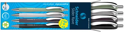 Image de Schneider 50-132684 3 + 1 GRATIS: Schneider Kugelschreiber Slider Rave XB farbsortiert, Schreibfarbe: blau, 3 St. + GRATIS 1 St.