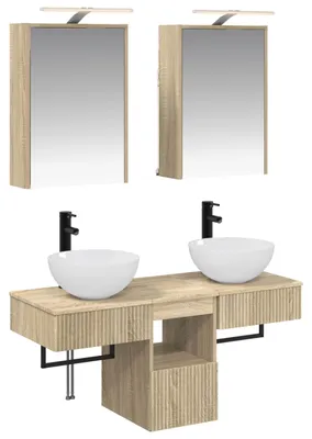 Imagen del producto de vidaXL Juego de 5 armarios para baño, estilo Sonoma, fabricados en madera contrachapada