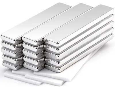 Image de 15 aimants néodyme ultra-puissants, grands aimants rectangulaires (50 x 10 x 3 mm), aimants puissants pour tableaux magnétiques et réfrigérateurs, aimants autocollants, aimants puissants en terres rares pour les placards de cuisine