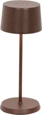 Immagine prodotto di Zafferano Olivia Pro Micro Lampada a led da tavolo Corten ricaricabile e dimmerabile