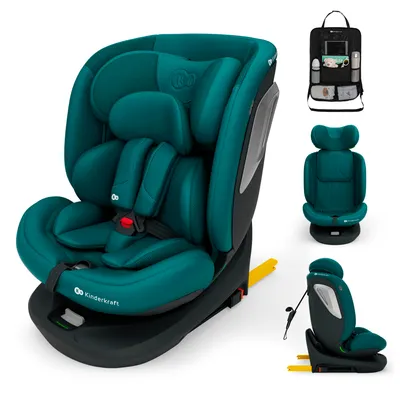 Produktbild von Kinderkraft I-GROW 2 PLUS, Kindersitz 0-36 kg, i-Size 40-150 cm, 360° drehbar, ISOFIX, FWF/RWF, Grün, mit Auto-Organizer