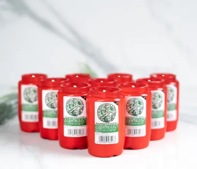 Produktbild von HOFER Kompositions-Öllicht klein Nr. 3 St. Rupertus - 10 Stück - [ROT] - ca. 55 Std. Brenndauer - Trauerlicht für Grablaterne - Grablicht, Grabkerze