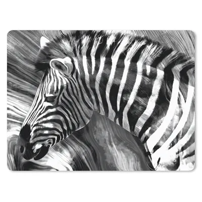Produktbild von MuchoWow® Mauspad Mousepad Gemälde - Ölfarbe - Zebra - Tiere - Schwarz - Weiß 23x19 cm - Mousepads - Maus Mat - Pad - Mausunterlage - Schreibtischunterlage - Mauspad