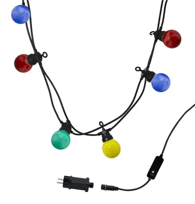 Lichterkette 10 mehrfarbige LED-Lampen, 6,50 m, IP44, 8 Modi