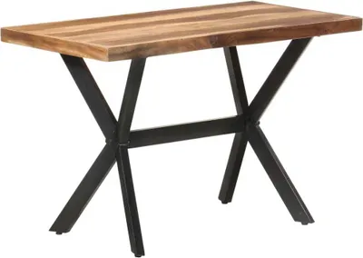 Image de Table de salle à manger "Holler" en bois massif, aspect palissandre. Dimensions (L/L/H) 120x60x75 cm