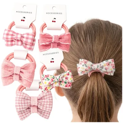 Produktbild von Rosa Haarbänder für Mädchen, Schleifen, 10er-Set