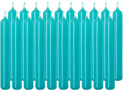 Produktbild von BRUBAKER Geburtstagskerzen 9,5 cm - kleine Spitzkerzen für Geburtstag - Dekokerzen Partydekoration - Stabkerzen Leuchterkerzen, Türkis, 20 Kerzen