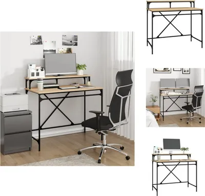 Obrázok produktu pre vidaXL Písací stôl Sonoma dub 100x50x90 cm materiál na báze dreva a železa - Písacie stoly