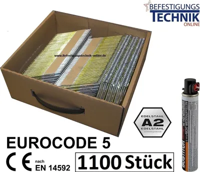 Produktbild von 34° Streifennägel 2,8x55mm ring rostfrei Gas für Paslode IM350 Tjep GRF 34/90 Hitachi Senco BeA
