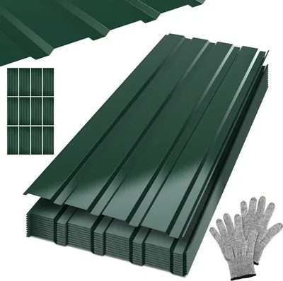 Image de Hebitod 24xtôle trapézoïdale 115x45 cm=12 ㎡ Tôle de toit pour abri de jardin Carport tôle profilée tôle de toit tôle ondulée plaques de toit tôle murale vert