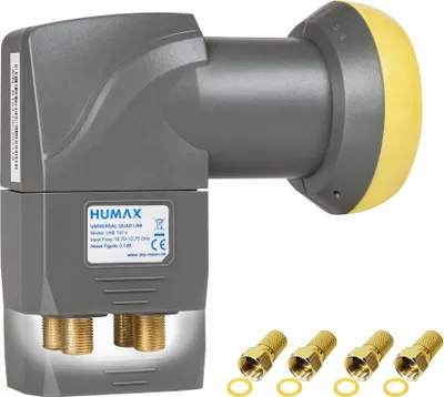 Produktbild von Humax Quad-Universal-LNB, 4 F-Stecker, Integrierter Wetterschutz, LTE-Filter