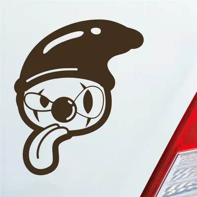 Produktbild von Auto Aufkleber Comic Clown Tuning Crazy 12x10 cm Braun Sticker Heckscheibenaufkleber