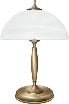 Produktbild von Messing Tischleuchte elegant klassisch Goldpatina 48cm Ø35cm 2x E14 80W Wohnzimmer Schlafzimmer Büro Leselampe handgefertigt