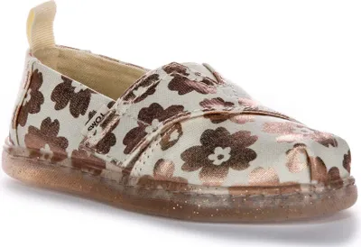 Produktbild von Toms Tiny Alpargata Flower Ojai Folien Kleinkinder Leinwandtrainer mit Blumenmuster – 6 UK - 23.5 EU - 7 US / Flower