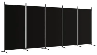Produktbild von Paravent Stoff Raumteiler 433x180 cm Schwarz