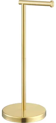 Immagine prodotto di Portarotolo da pavimento, acciaio inossidabile spazzolato, finitura dorata, altezza 51,3 cm