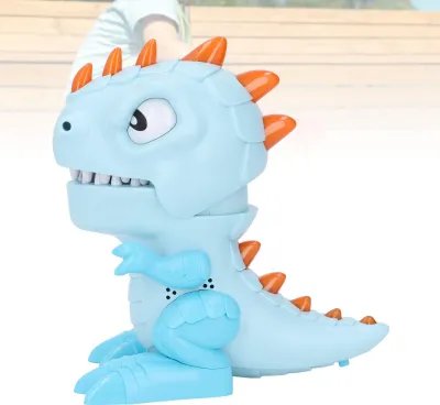 Produktbild von Dinosaurier-Zähnespiel mit Lichtern und Soundeffekten, lustiges Beißfingerspielzeug, interaktiver Zahnarzt, Blau