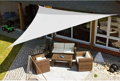 Produktbild von EDUPLAY 160075 Sonnenschutz Sonnensegel, 5x5x5m, Dreieck, weiß
