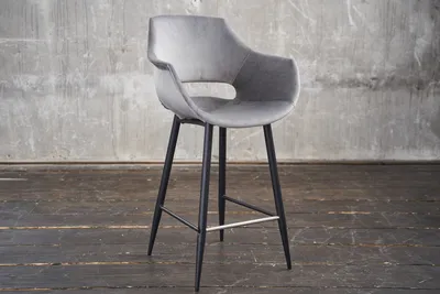 Produktbild von KAWOLA Barhocker ZAJA Barstuhl Sitzhöhe 76 cm Velvet grau