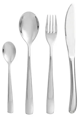 Produktbild von 24-teiliges Besteckset in glänzendem Silber