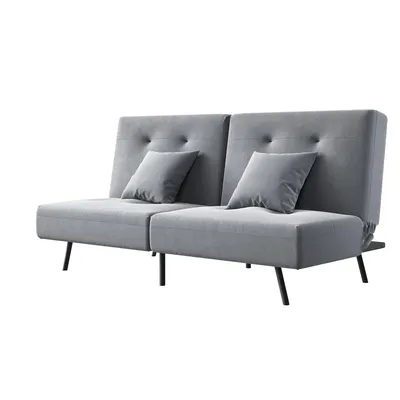 Produktbild von SONNI 180x89x78cm Graues Klappsofa Sofa und Bett in einem, feuerfester Schaumstoff, Babyfleece