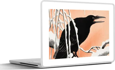 Produktbild von MuchoWow® Laptop Aufkleber Sticker Cover Vogel - Zweig - Japanisches Design 36.5x27.5 cm - Laptop-Sticker