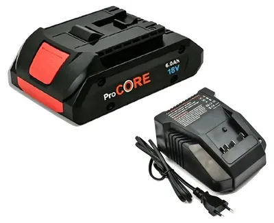 Image de Batterie lithium-ion, capacité de 6000 mAh, compatible avec les outils 18V, comprenant 1 chargeur et 1 batterie