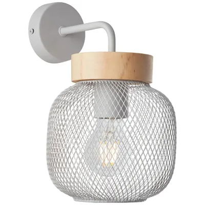 Productafbeelding van Wandlamp Giada grijs met hout