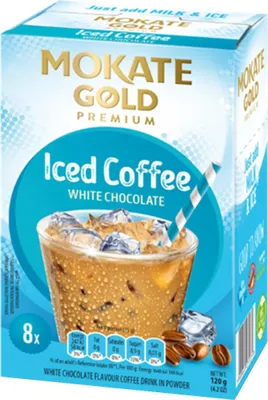 Image de Café glacé Mokate Gold Iced Coffee au goût de chocolat blanc, 120 g