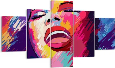 Produktbild von Bild auf Leinwand - Leinwandbild - Frau Abstraktion - 125x70cm - Wand Bild - Wanddeko - Wandbilder - Leinwanddruck - Bilder - Kunstdruck - Wanddekoration - Leinwand bilder - Wandkunst - EA125x70-4019