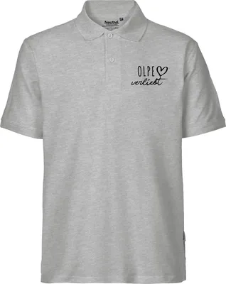 Produktbild von Huuraa Herren Polo Shirt Olpe verliebt 3XL Sport Grey Bio Baumwolle Fairtrade Poloshirt Geschenkidee