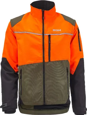 Produktbild von KOX Forstjacke Transform Olivgrün/Orange Größe 62/64 | KWF-Profi | Wasserabweisend | Atmungsaktiv