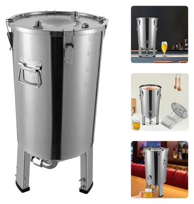 Zdjęcie produktu dla System do produkcji piwa, pojemność 32 litry, wykonany ze stali nierdzewnej, wymiary całkowite: 59,7 cm x 33,3 cm, długość chłodnic: 4,7 m, zakres temperatur fermentacji: 17-22°C