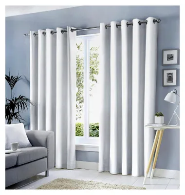 Produktbild von Vorhänge Sorbonne mit Ösen, 100% Baumwolle, 117 x 229 cm, Weiß