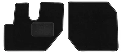 Produktbild von Velours-Fußmatten Vorne passend für Renault D. (Lkw, Bj. 2013-) –  schwarz, passgenau, mit Befestigungen set 2 Stk. - STANDARD