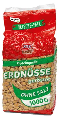 Obrázek produktu pro XOX pražené arašídy bez soli s jemnou oříškovou příchutí 1000g