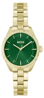 Produktbild von BOSS Analog Quarzuhr für Damen Kollektion SAGE mit Goldfarben Edelstahlarmband -