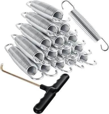 Immagine prodotto di Viti per trampolini - Viti di ricambio per trampolini - Kit di riparazione per trampolini - Acciaio - 6,5 pollici - Argento